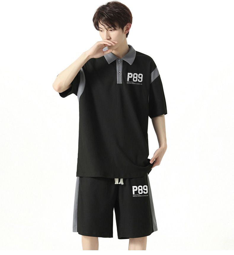 新商品 カジュアル ルーズ 半袖Tシャツⅹパンツセット 全2色-A796