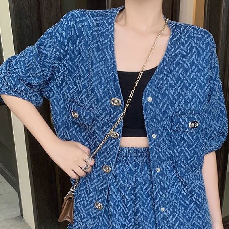 レトロ ジャケット+ショートパンツ 高級感溢れる セットアップE-6718