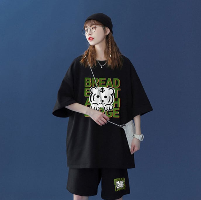 大人可愛い ルーズ 半袖Tシャツⅹパンツセット全5色 男女兼用<ins-6555>