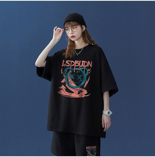 早い者勝ち 半袖Tシャツⅹパンツセット全4色 男女兼用<ins-6554>