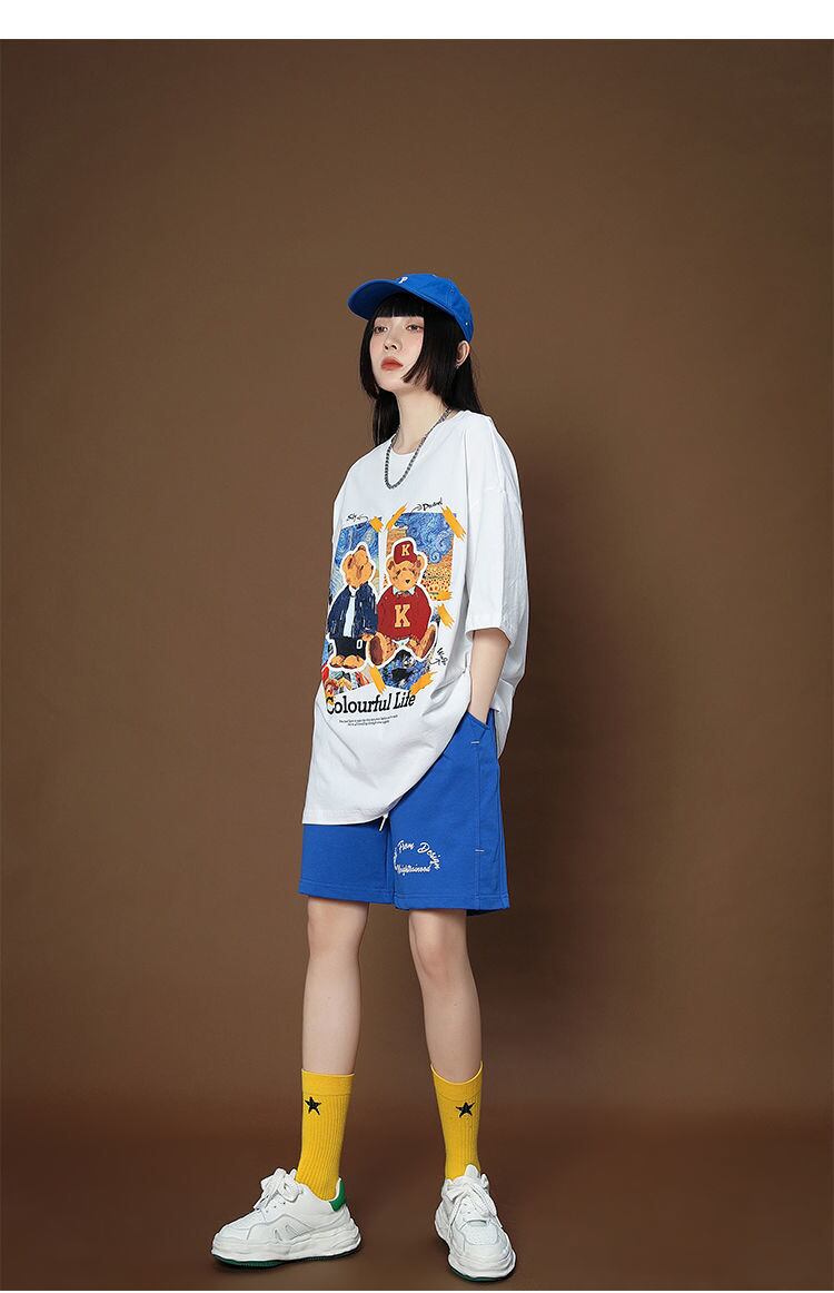 上質 シンプル カジュアル半袖Tシャツⅹパンツセット<ins-8068>