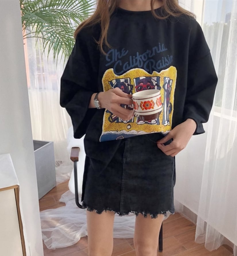 話題沸騰中 カジュアル  ゆったり プリント 2色半袖Tシャツ<ins-8161>