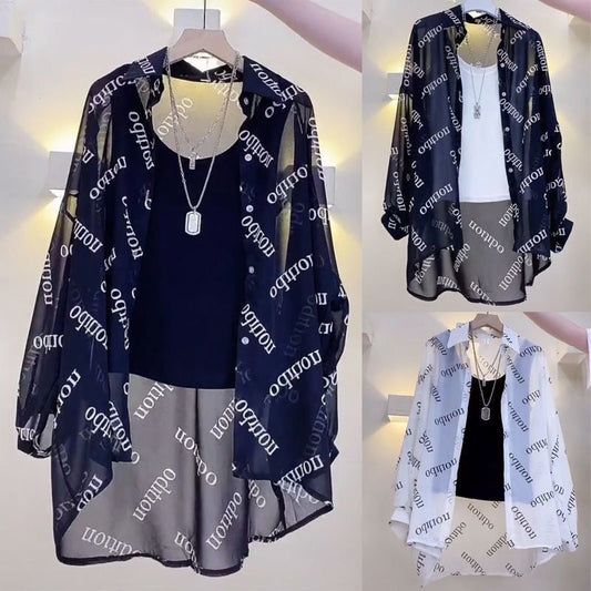 売り切れ必至 オシャレ度満点 透け感 日焼け対策 シャツ <ins-8116>