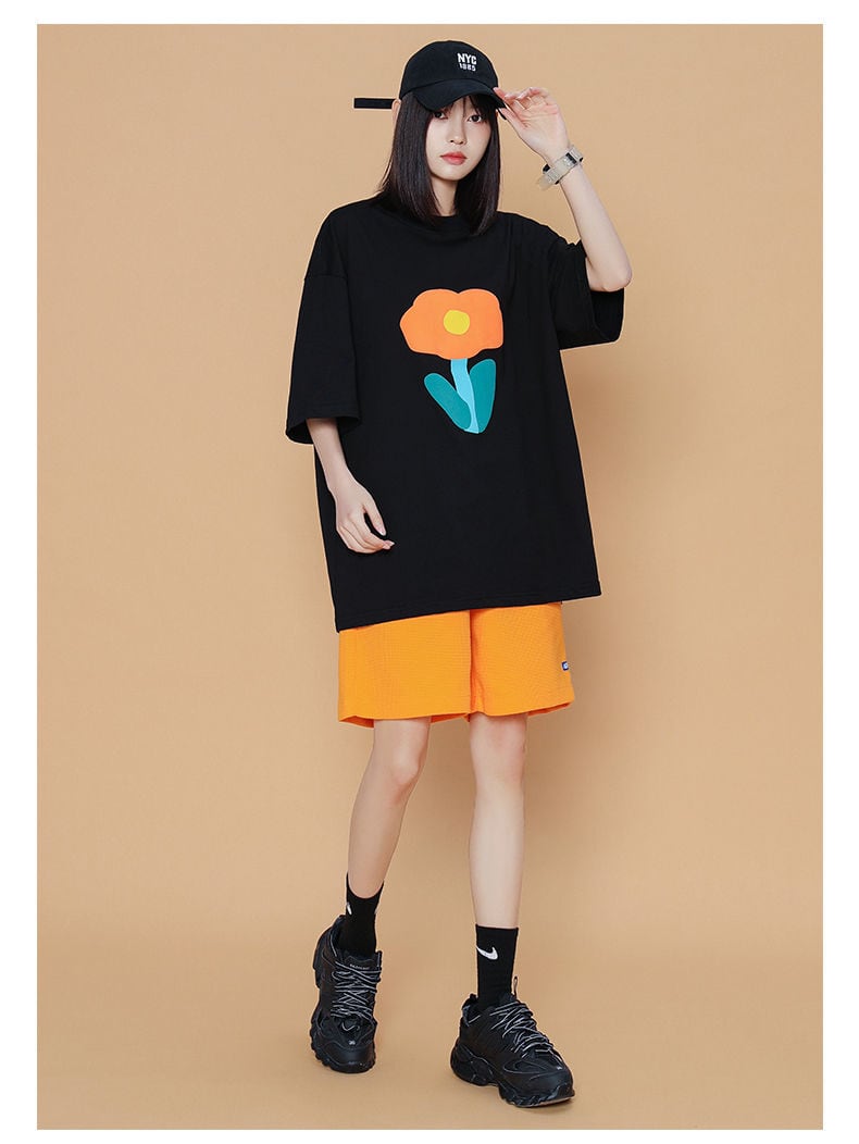 超人気上質 シンプル 半袖Tシャツⅹパンツセット<ins-8126>