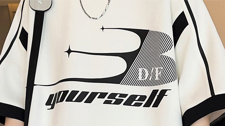 絶対流行 切り替え プリント 半袖Tシャツⅹパンツセット 全3色-A896