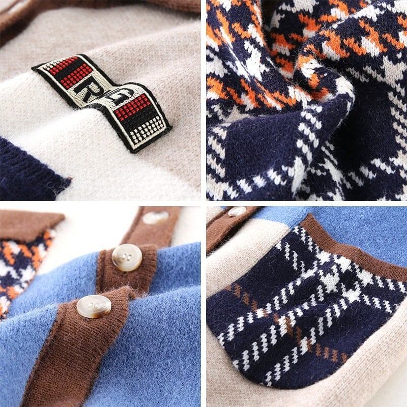 【人気商品再入荷】着心地良い 折り襟 大好評 長袖 切り替えカーディガンE-2193