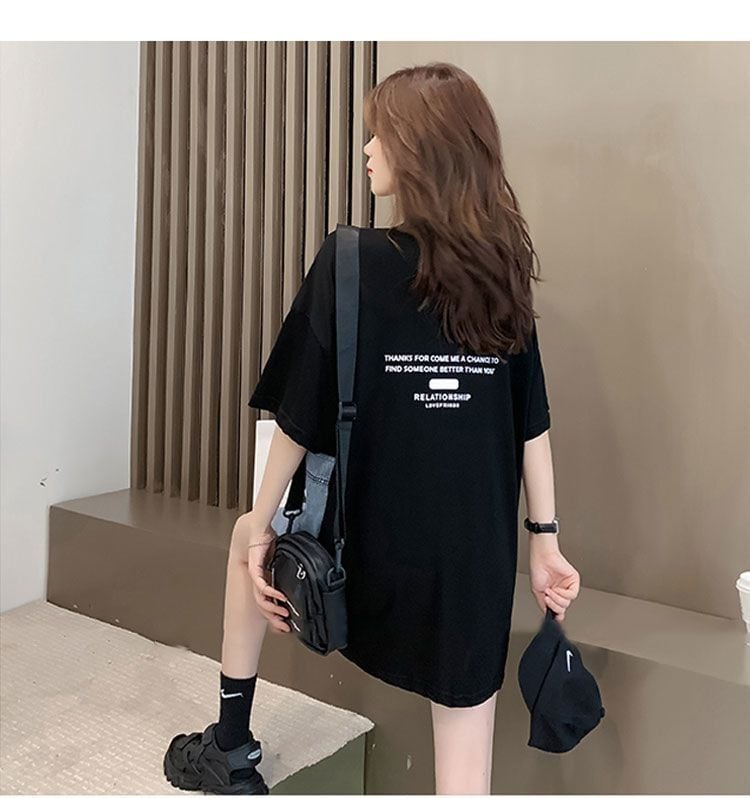 個性的なデザイン 一目惚れ 2色選択可 レイヤード風 Tシャツ カットソー<ins-8286>