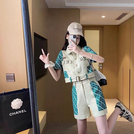 着回し力抜群 ファッション  半袖Tシャツⅹパンツセット<ins-8208>