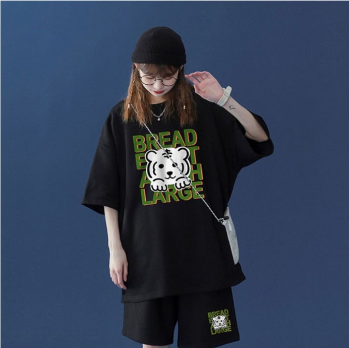 大人可愛い ルーズ 半袖Tシャツⅹパンツセット全5色 男女兼用<ins-6555>