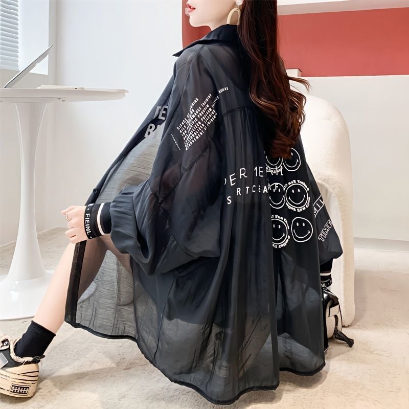 新商品 オシャレ度満点 透け感 日焼け対策 シャツ <ins-4973>