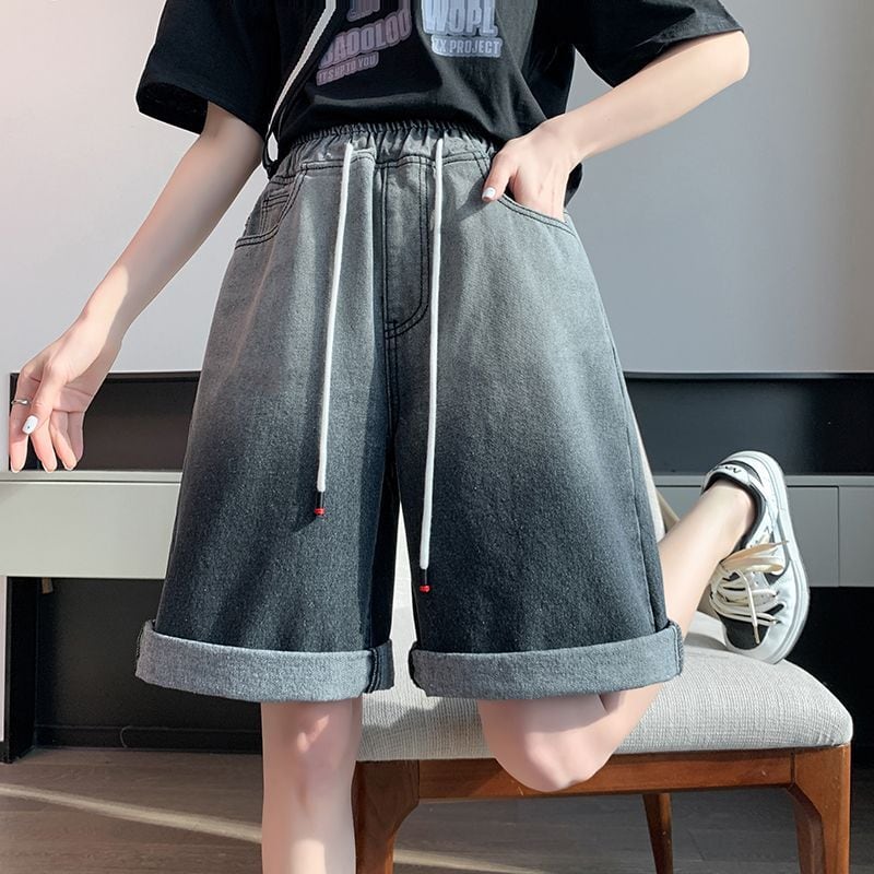 絶対欲しい ゆったり感アップ オシャレ度満点 ディップダイ デニム パンツ<ins-8303>