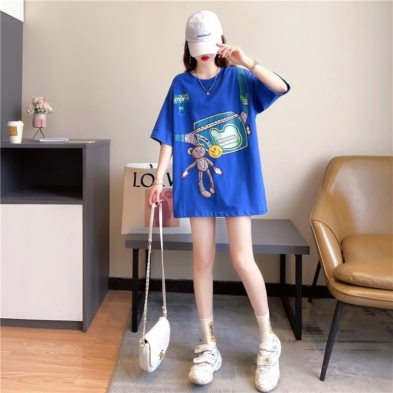 個性的なデザイン 一目惚れ 3色選択可 プリント Tシャツ カットソー<ins-3062>