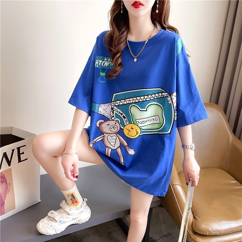 個性的なデザイン 一目惚れ 3色選択可 プリント Tシャツ カットソー<ins-3062>