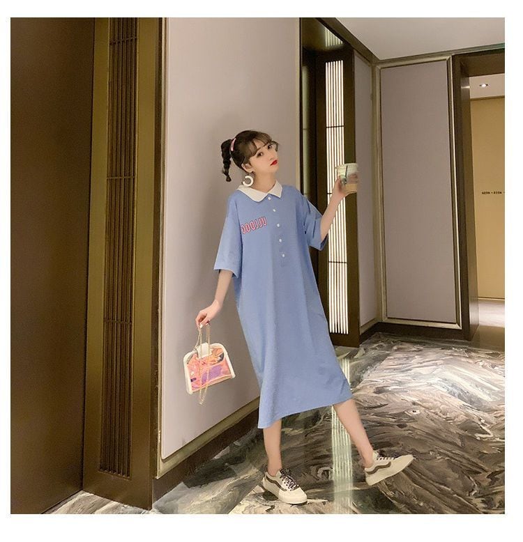 美人度アップ カジュアル プリント 両面着る ワンピース<ins-8453>