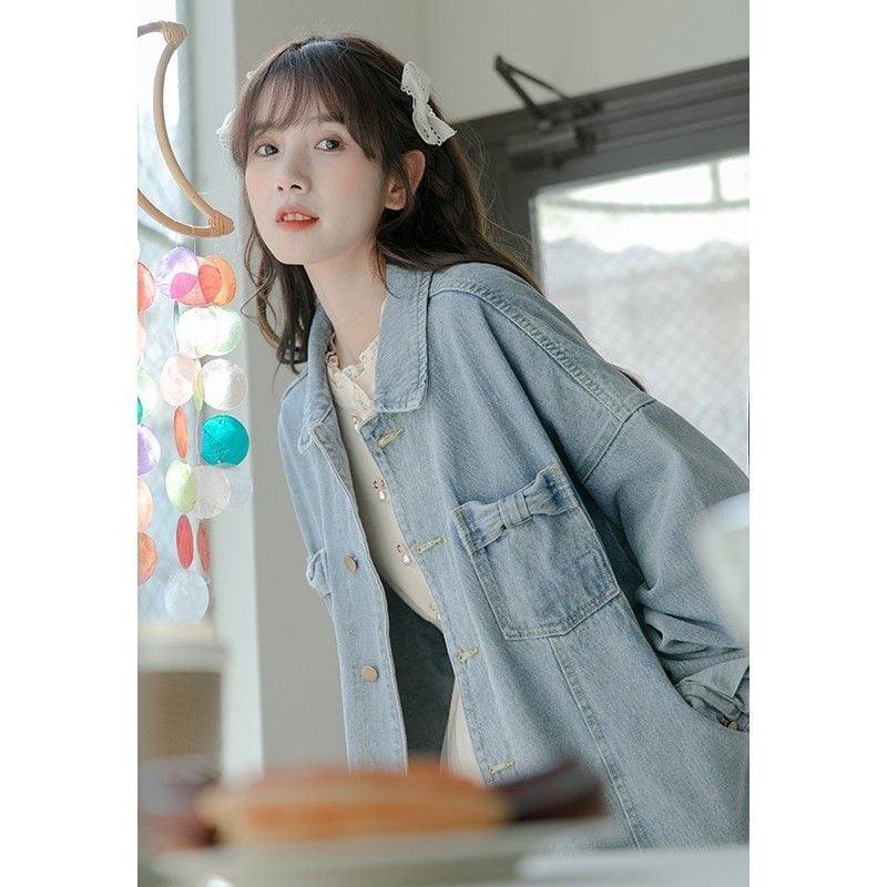 今季マストバイ ファッション ルーズ デニムジャケット<ins-6545>