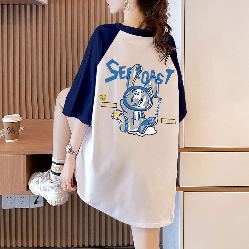 定番シンプル 4色選択可 プリント Tシャツ カットソー<ins-8274>