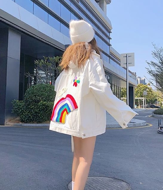 人気爆発中 キュート  切り替え デニムジャケット<ins-8064>