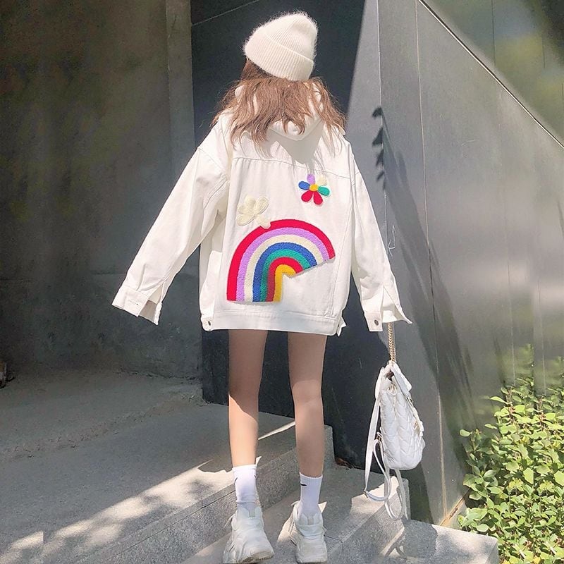 人気爆発中 キュート  切り替え デニムジャケット<ins-8064>