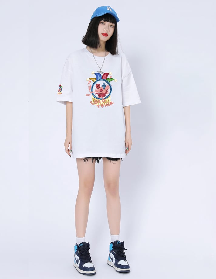 話題沸騰中 カジュアル ゆったり プリント 6色 半袖Tシャツ<ins-8164>