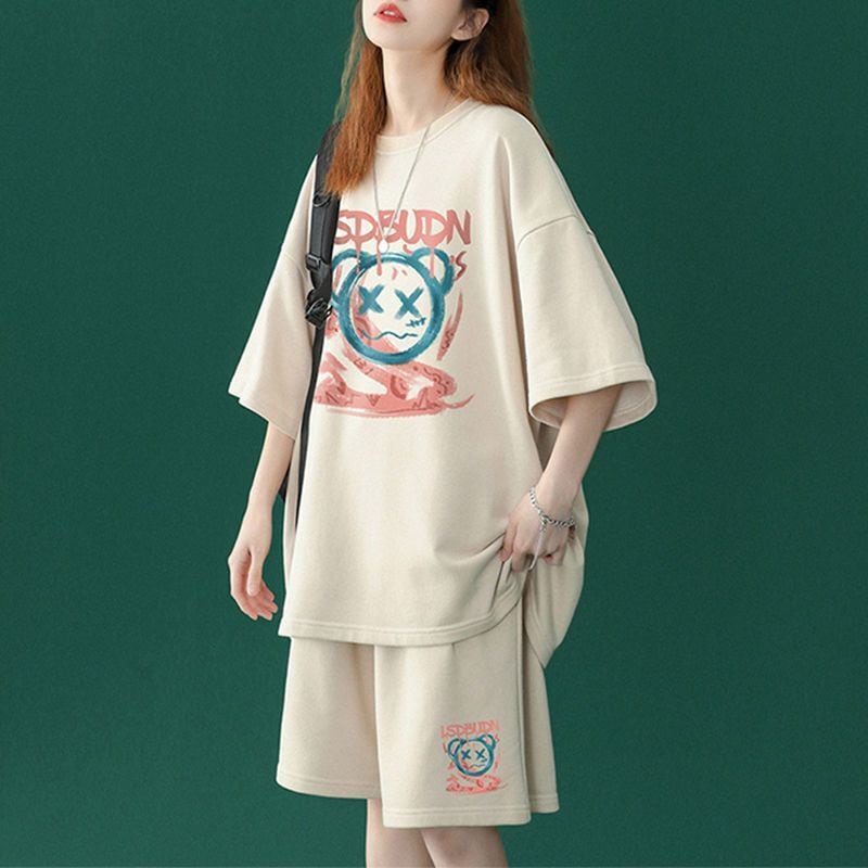 早い者勝ち 半袖Tシャツⅹパンツセット全4色 男女兼用<ins-6554>