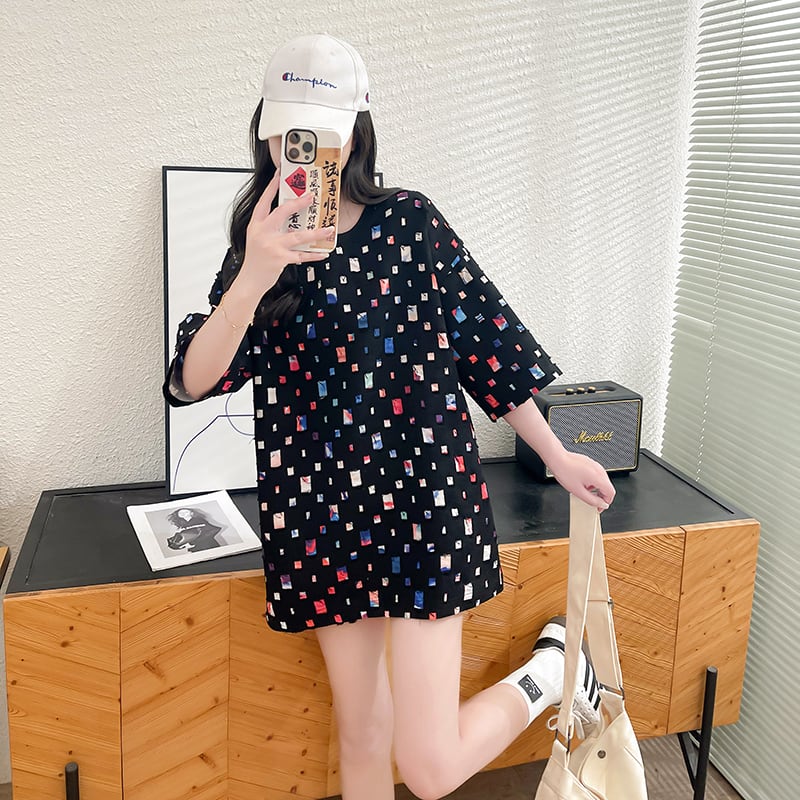 着回し力抜群 個性派 カジュアル ゆったりトップス 半袖Tシャツ 全2色<ins-8263>