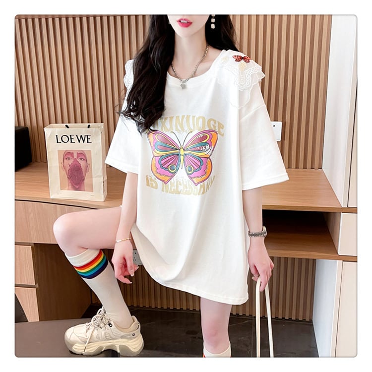 話題沸騰中 ロゴ プリント ゆったり 3色半袖Tシャツ<ins-8316>