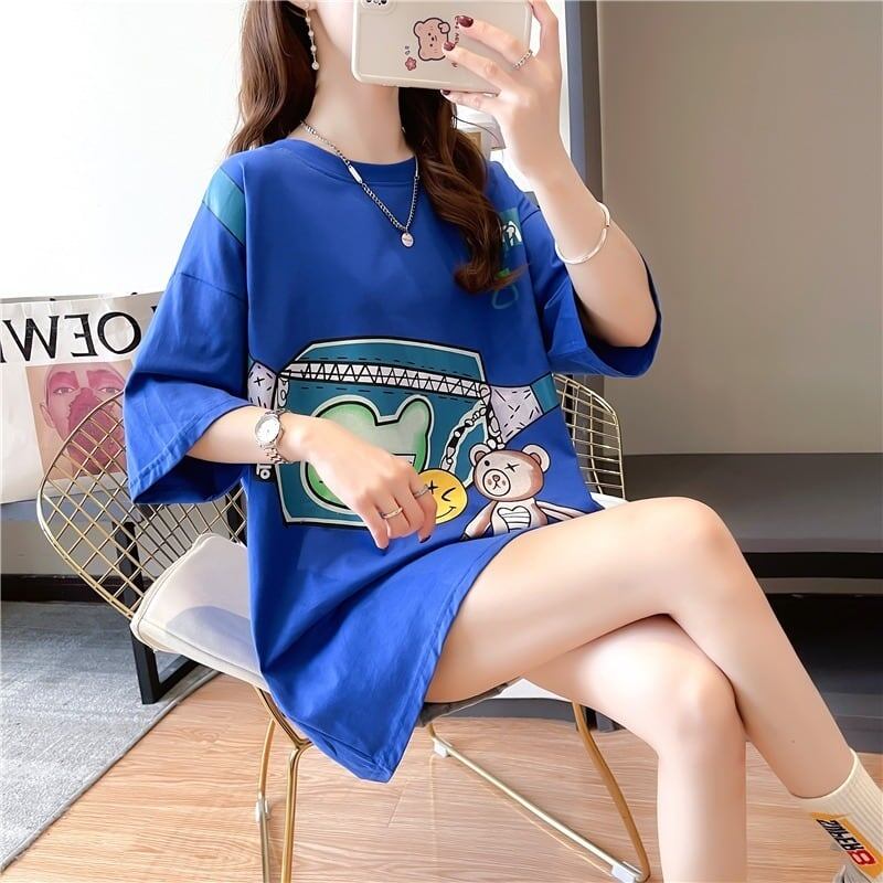 個性的なデザイン 一目惚れ 3色選択可 プリント Tシャツ カットソー<ins-3062>