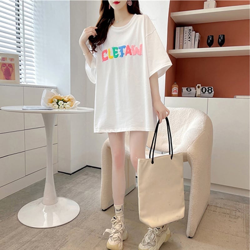 オシャレ度満点 一目惚れ アルファベット Tシャツ カットソー<ins-3071>