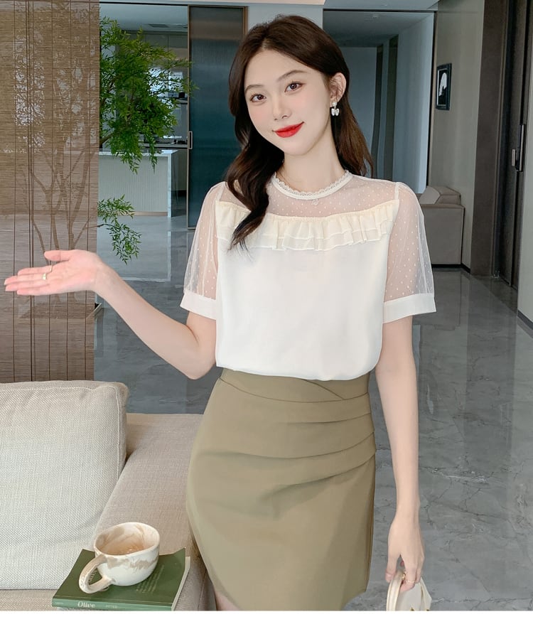 ゆったり感アップ ファッション アルファベット Tシャツ カットソー<ins-8338>