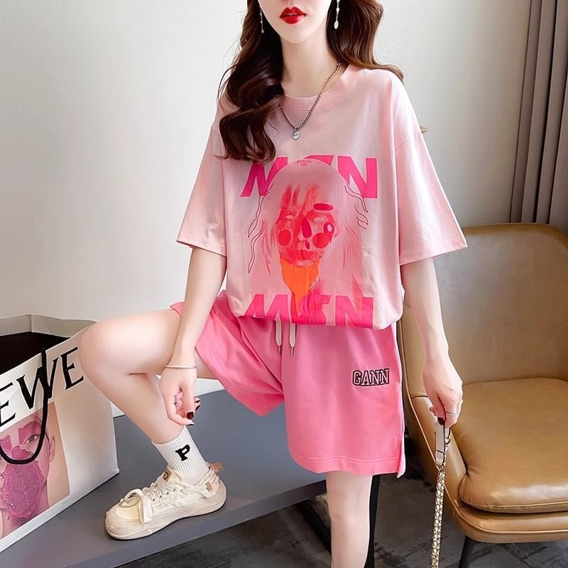 好感度UP ファッション カジュアル 上質 Tシャツⅹパンツセット<ins-8456>