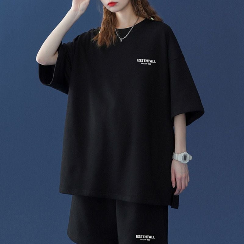 【半額セール】早い者勝ち 男女兼用 半袖Tシャツⅹパンツセット全4色<ins-6549>