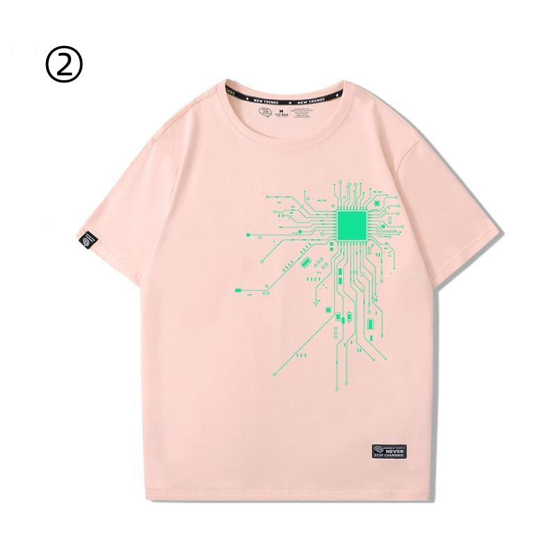 好感度UP おすすめ プリントロゴ 半袖 Tシャツ-A2323