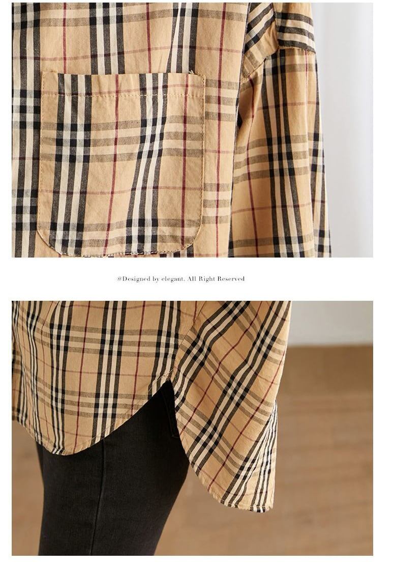 絶対欲しい チェック柄 こなれ感のあるスタイルが叶う1枚 切り替え Tシャツ E-9513