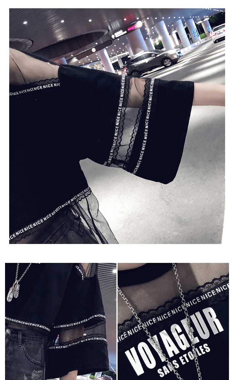 話題沸騰中 アバンギャルド レイヤード風 プリントTシャツ ゆったり半袖<ins-8102>