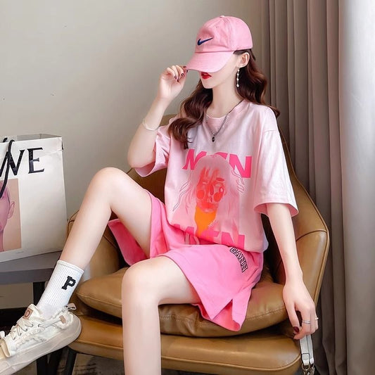 好感度UP ファッション カジュアル 上質 Tシャツⅹパンツセット<ins-8456>