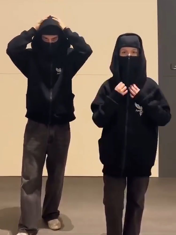 【裏起毛あり】新作 エレガント 大人の定番 忍者マスク式 3色 パーカー-A2190