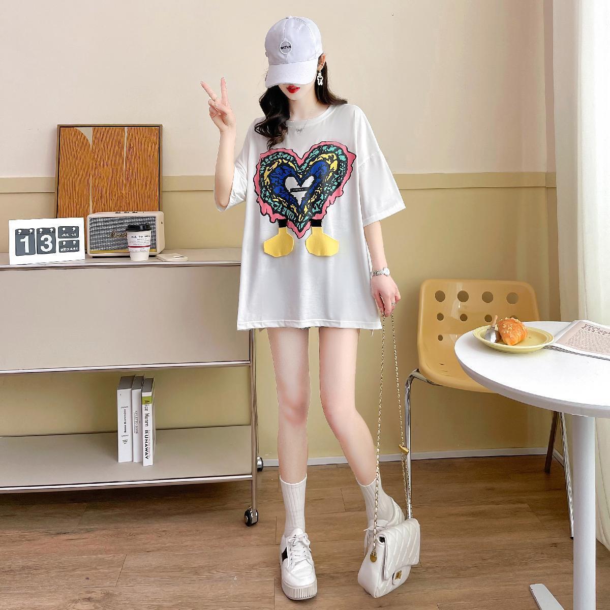 おすすめ カジュアル シンプル ゆったり 半袖Tシャツ<ins-8136>