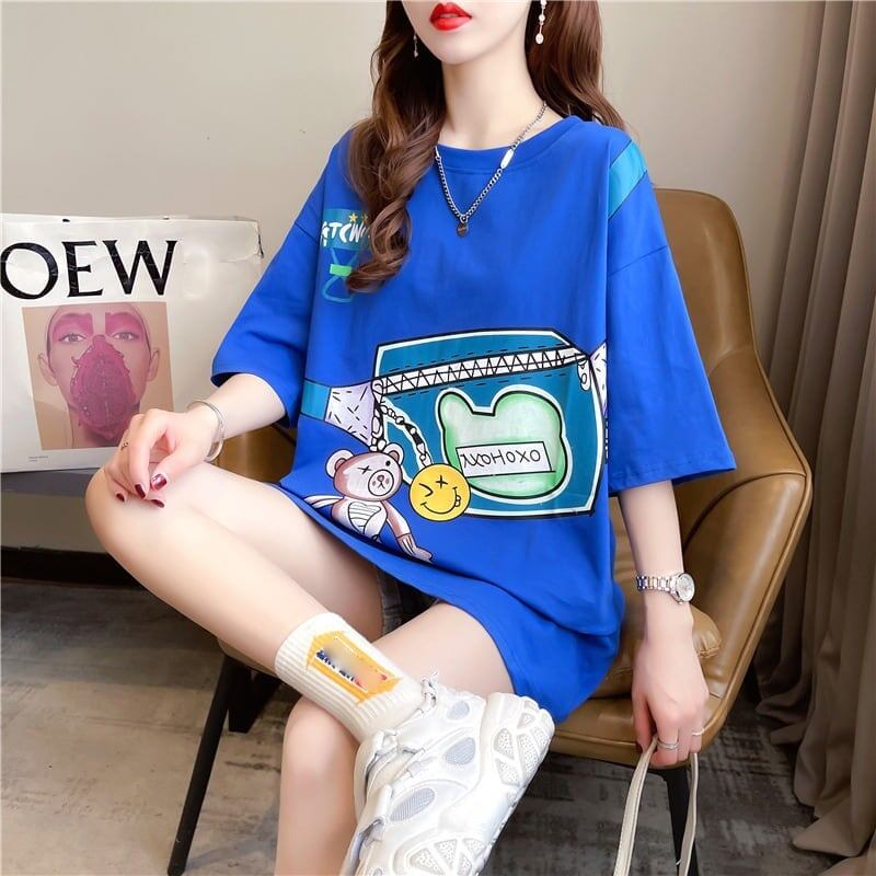 個性的なデザイン 一目惚れ 3色選択可 プリント Tシャツ カットソー<ins-3062>