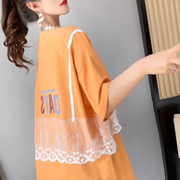 超人気 レイヤード風 ゆったり 半袖 Tシャツ 全3色<ins-8253>