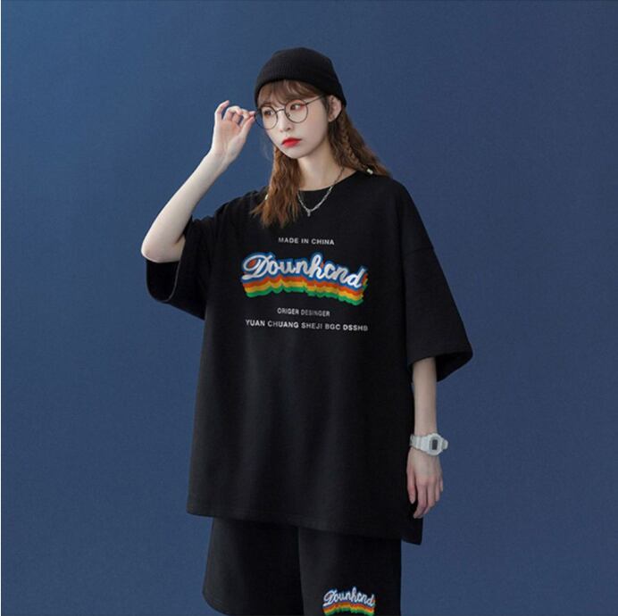 【半額セール】早い者勝ち 半袖Tシャツⅹパンツセット全4色 男女兼用<ins-6553>