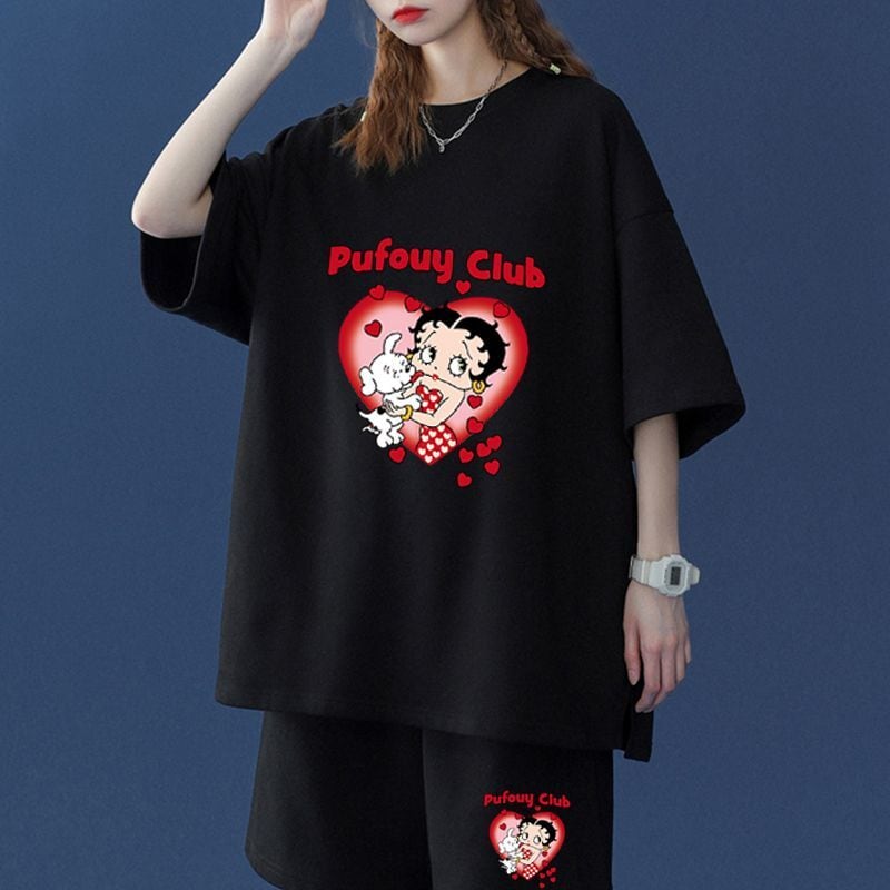 【半額!期間限定!!】早い者勝ち大人可愛い 半袖Tシャツⅹパンツセット全4色 <ins-6579>
