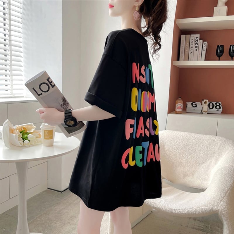 オシャレ度満点 一目惚れ アルファベット Tシャツ カットソー<ins-3071>