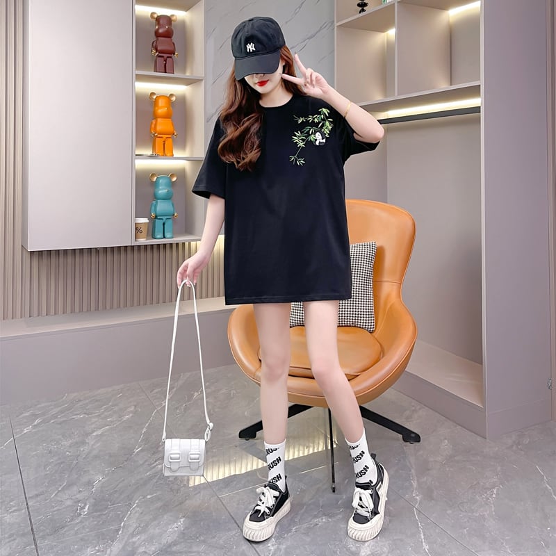 新商品 上質 カジュアル 刺繍 半袖Tシャツ カットソー<ins-8219>