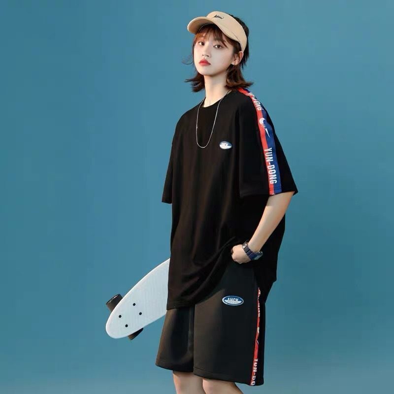 今季マストバイ カジュアル ルーズ 半袖Tシャツⅹパンツセット全2色<ins-8197>
