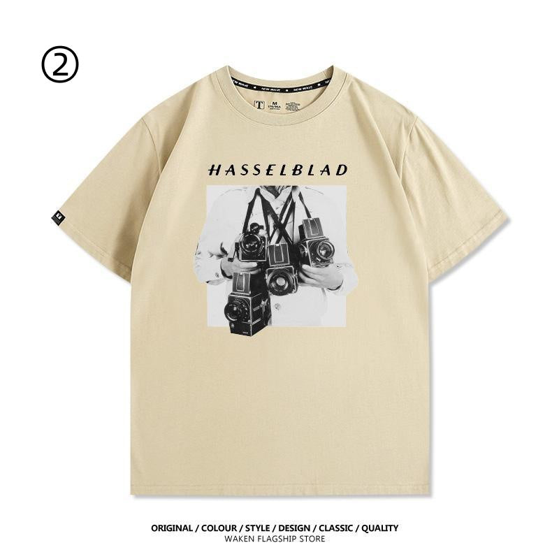 大人可愛い おすすめ プリントロゴ 半袖 Tシャツ-A2372