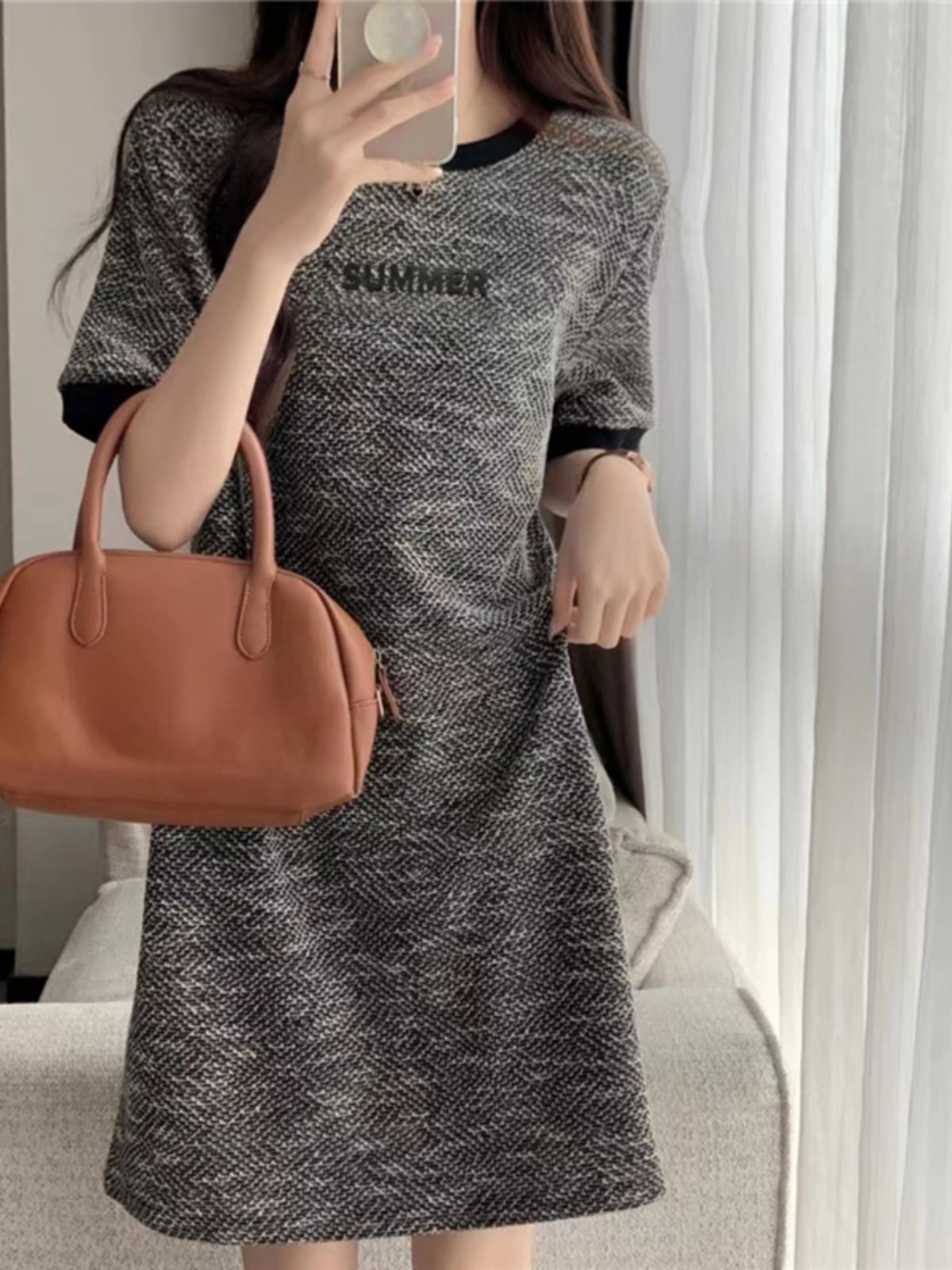 着回し力抜群 カジュアル  Tシャツ ゆったりワンピース <ins-8506>