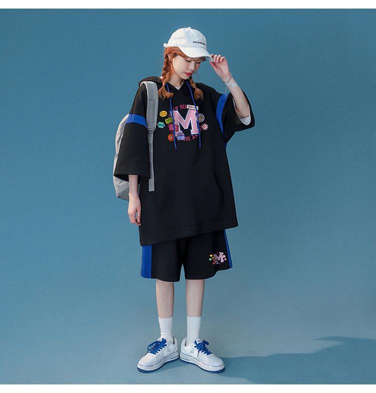早い者勝ち 絶対流行 カジュアル 半袖Tシャツⅹパンツセット<ins-6534>
