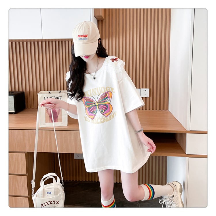 話題沸騰中 ロゴ プリント ゆったり 3色半袖Tシャツ<ins-8316>