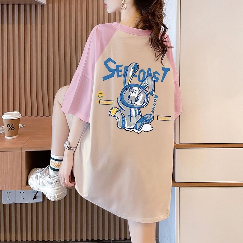 定番シンプル 4色選択可 プリント Tシャツ カットソー<ins-8274>