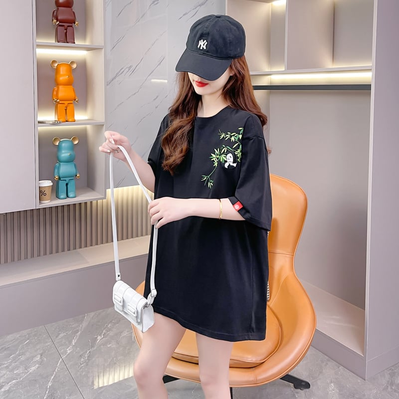 新商品 上質 カジュアル 刺繍 半袖Tシャツ カットソー<ins-8219>